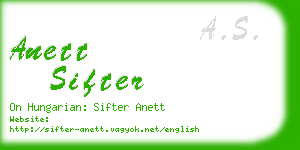 anett sifter business card